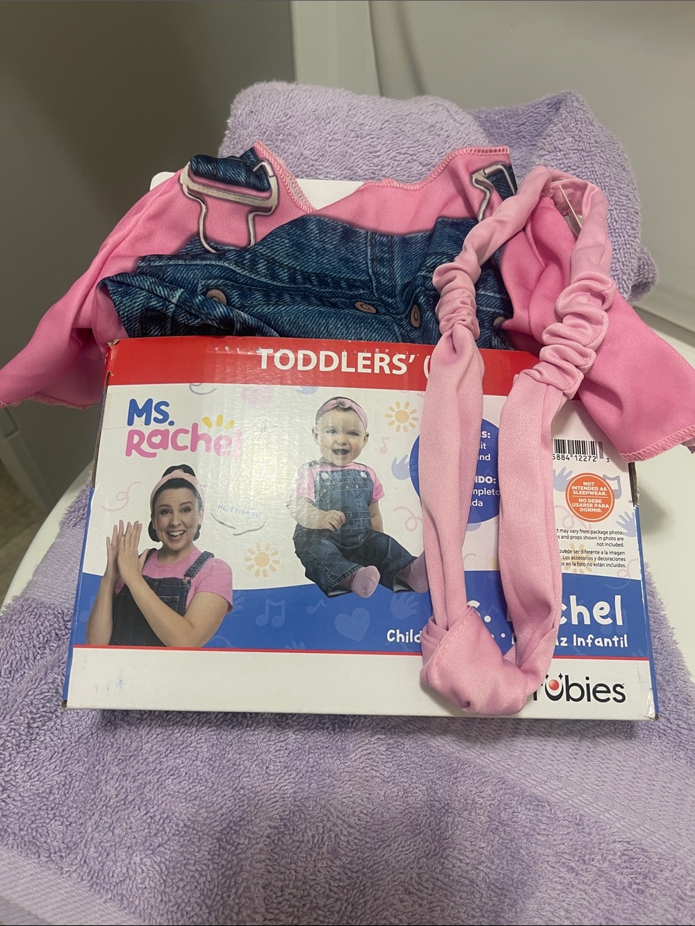 Rachel Pink Toddler Headband and Overalls Set 2T Halloween girls